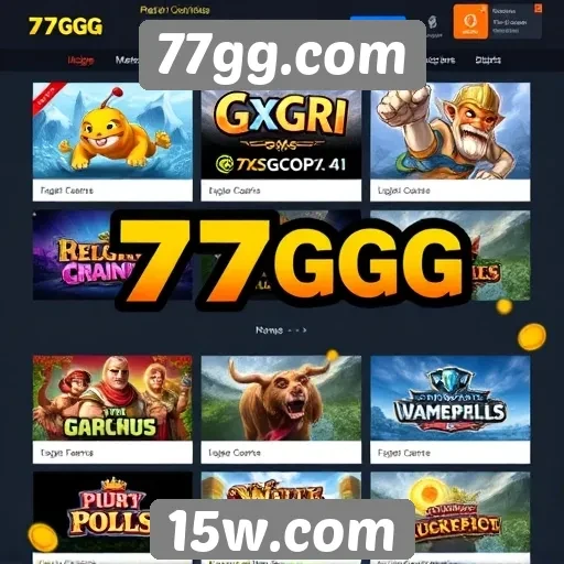 Variedade de jogos disponíveis na plataforma 77gg.com